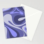 Mod Swirl Retro Abstract Pattern in Purple Periwinkle and Lavender Tones Stationery Card Gallery Image 2