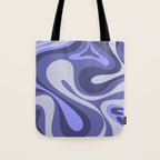 Mod Swirl Retro Abstract Pattern in Purple Periwinkle and Lavender Tones Tote Bag Gallery Image 1