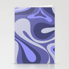 Mod Swirl Retro Abstract Pattern in Purple Periwinkle and Lavender Tones Stationery Card Gallery Image 2