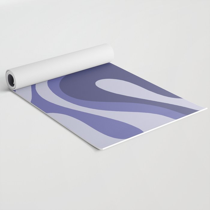 Mod Swirl Retro Abstract Pattern in Purple Periwinkle and Lavender Tones Yoga Mat Gallery Image 2