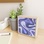 Mod Swirl Retro Abstract Pattern in Purple Periwinkle and Lavender Tones Mini Art Print Gallery Image 2