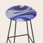 Mod Swirl Retro Abstract Pattern in Purple Periwinkle and Lavender Tones Stool Gallery Image 2