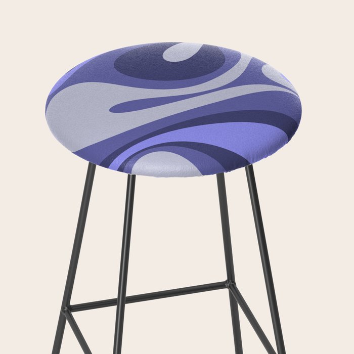 Mod Swirl Retro Abstract Pattern in Purple Periwinkle and Lavender Tones Stool Gallery Image 2