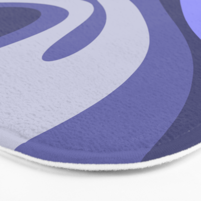Mod Swirl Retro Abstract Pattern in Purple Periwinkle and Lavender Tones Bath Mat Gallery Image 3