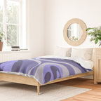 Mod Swirl Retro Abstract Pattern in Purple Periwinkle and Lavender Tones Duvet Cover Gallery Image 2