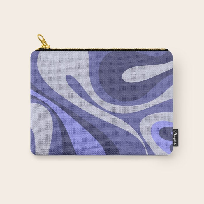 Mod Swirl Retro Abstract Pattern in Purple Periwinkle and Lavender Tones Carry All Pouch Gallery Image 1