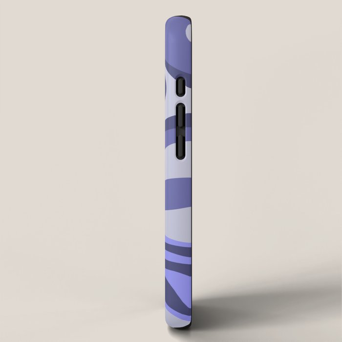 Mod Swirl Retro Abstract Pattern in Purple Periwinkle and Lavender Tones iPhone Case Gallery Image 2