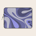 Mod Swirl Retro Abstract Pattern in Purple Periwinkle and Lavender Tones Laptop Sleeve Gallery Image 1