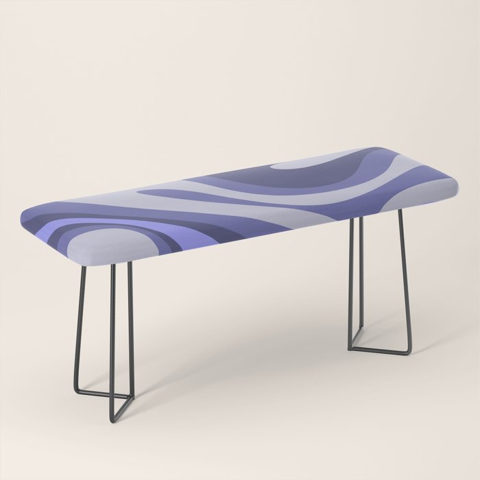 Mod Swirl Retro Abstract Pattern in Purple Periwinkle and Lavender Tones Bench Gallery Image 1