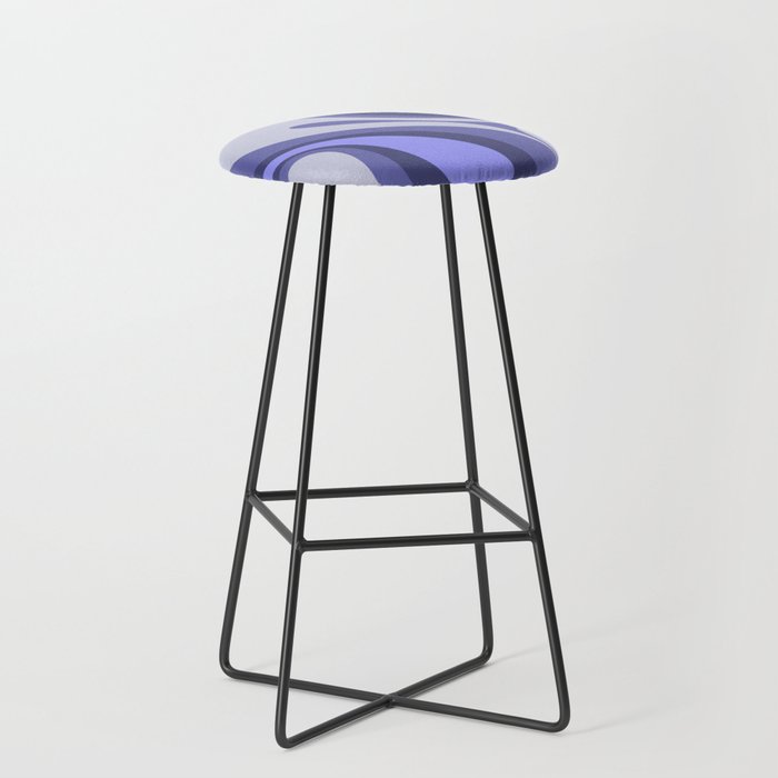 Mod Swirl Retro Abstract Pattern in Purple Periwinkle and Lavender Tones Stool Gallery Image 1