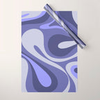 Mod Swirl Retro Abstract Pattern in Purple Periwinkle and Lavender Tones Wrapping Paper Gallery Image 1