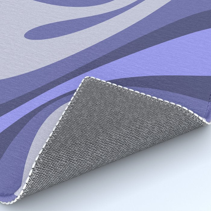 Mod Swirl Retro Abstract Pattern in Purple Periwinkle and Lavender Tones Rug Gallery Image 4