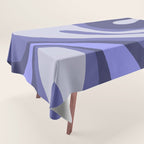 Mod Swirl Retro Abstract Pattern in Purple Periwinkle and Lavender Tones Tablecloth Gallery Image 1