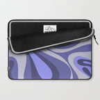 Mod Swirl Retro Abstract Pattern in Purple Periwinkle and Lavender Tones Laptop Sleeve Gallery Image 2