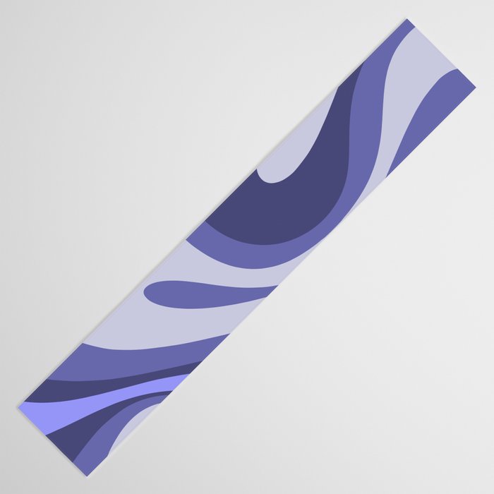 Mod Swirl Retro Abstract Pattern in Purple Periwinkle and Lavender Tones Table Runner Gallery Image 3