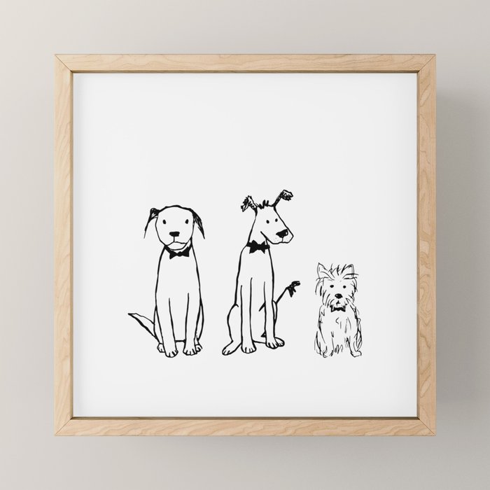 Three dogs Mini Art Print Gallery Image 1