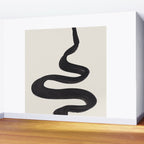 Minimalist Abstract Art Smoke Genie In The Lamp Mythical Magical Ink Art Black & White Wall Mural Gallery Image 2