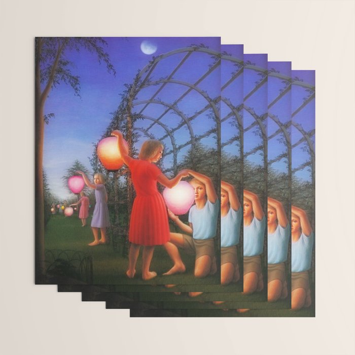 Classical Magic Realism Masterpiece 'Garden Party' by George Tooker Wrapping Paper Gallery Image 3