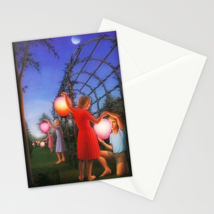 Classical Magic Realism Masterpiece 'Garden Party' by George Tooker Stationery Card Gallery Image 2