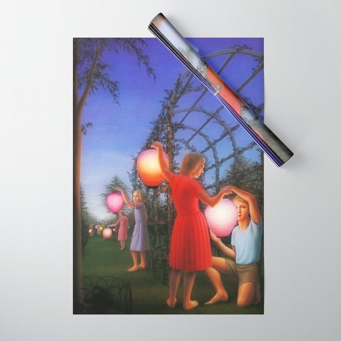 Classical Magic Realism Masterpiece 'Garden Party' by George Tooker Wrapping Paper Gallery Image 1