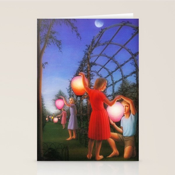 Classical Magic Realism Masterpiece 'Garden Party' by George Tooker Stationery Card Gallery Image 2