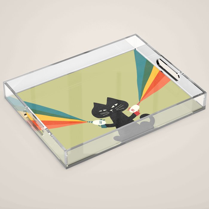 Ray gun cat Acrylic Tray Gallery Image 1