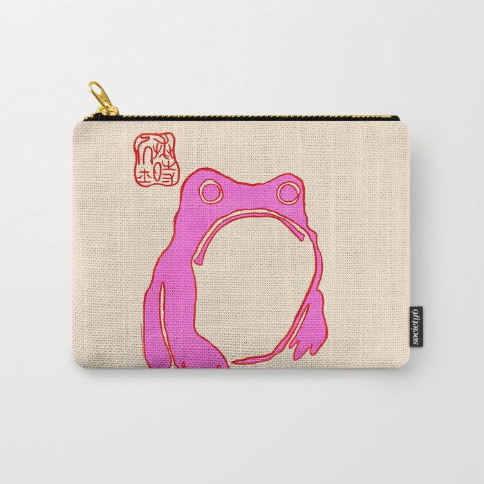 Pink Grumpy Frog Carry All Pouch Gallery Image 1
