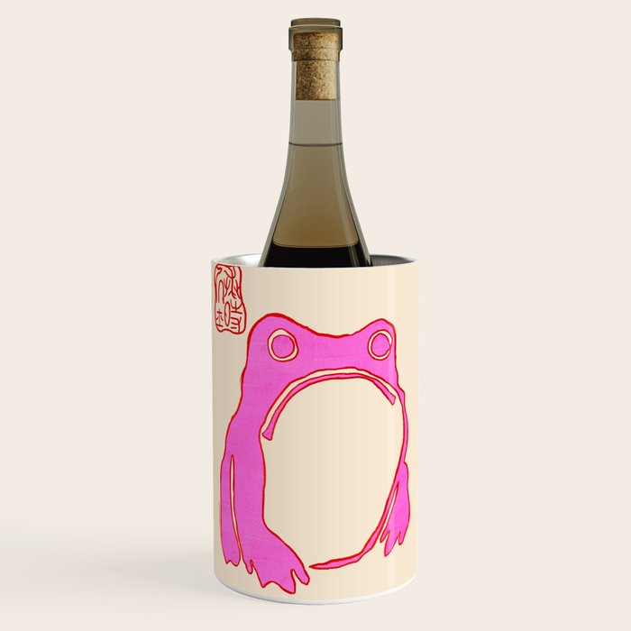 Pink Grumpy Frog Wine Chiller Gallery Image 1