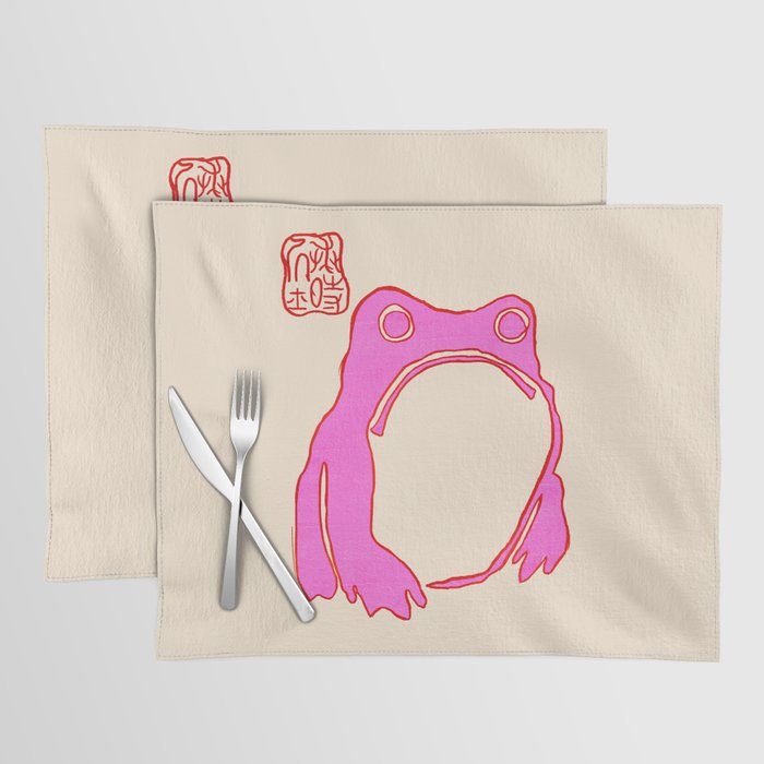 Pink Grumpy Frog Placemat Gallery Image 1