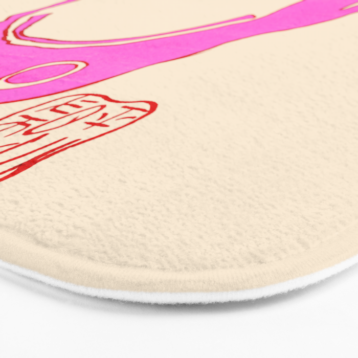 Pink Grumpy Frog Bath Mat Gallery Image 3