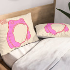 Pink Grumpy Frog Pillow Sham Gallery Image 2