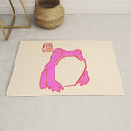 Pink Grumpy Frog Rug Gallery Image 1