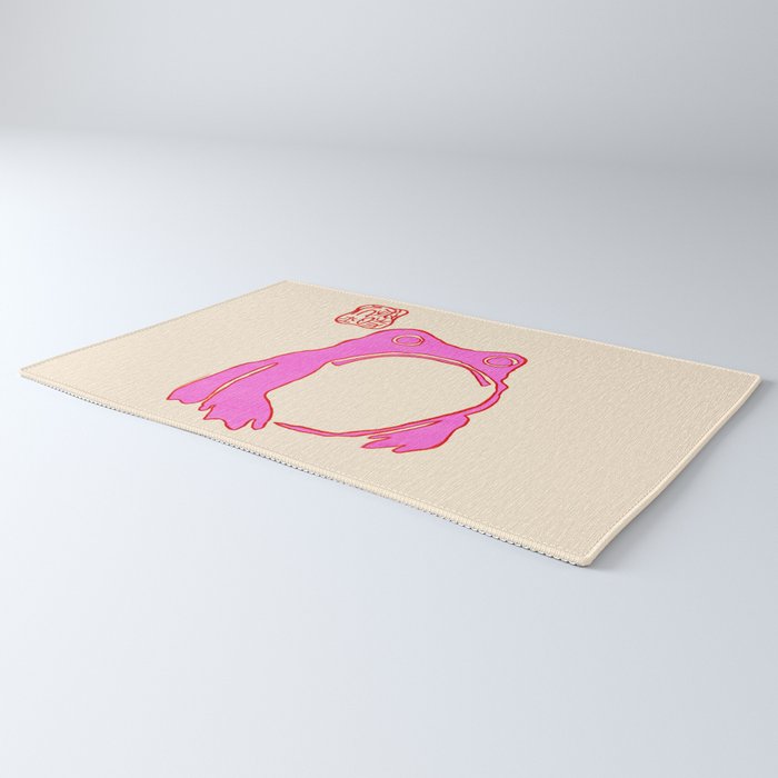 Pink Grumpy Frog Rug Gallery Image 3