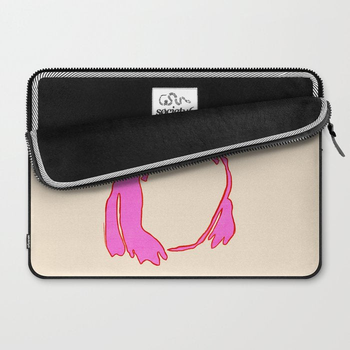 Pink Grumpy Frog Laptop Sleeve Gallery Image 2