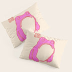 Pink Grumpy Frog Pillow Sham Gallery Image 3