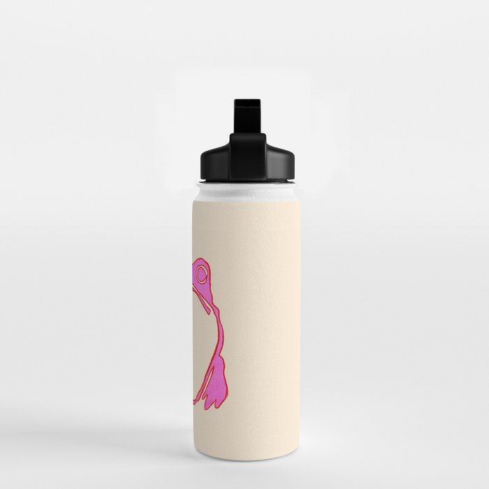 Pink Grumpy Frog Water Bottle Gallery Image 2
