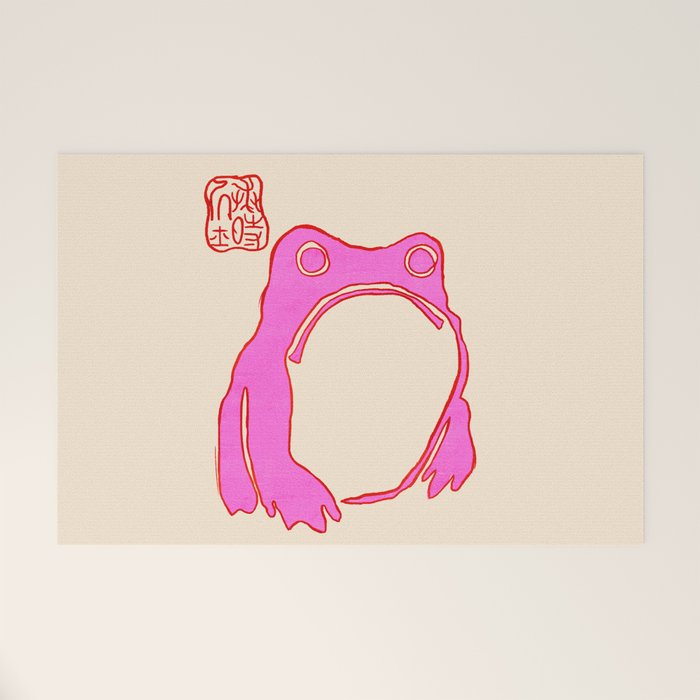 Pink Grumpy Frog Welcome Mat Gallery Image 1