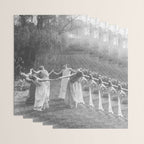Circle Of Witches Vintage Women Dancing Black And White Wrapping Paper Gallery Image 3