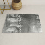 Circle Of Witches Vintage Women Dancing Black And White Rug Gallery Image 1