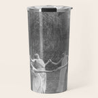 Circle Of Witches Vintage Women Dancing Black And White Travel Mug Gallery Image 1