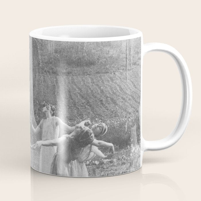 Circle Of Witches Vintage Women Dancing Black And White Coffee Mug Gallery Image 1