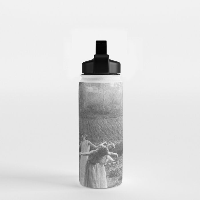 Circle Of Witches Vintage Women Dancing Black And White Water Bottle Gallery Image 2