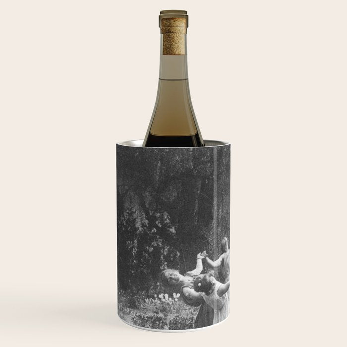 Circle Of Witches Vintage Women Dancing Black And White Wine Chiller Gallery Image 2