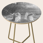 Circle Of Witches Vintage Women Dancing Black And White Side Table Gallery Image 2