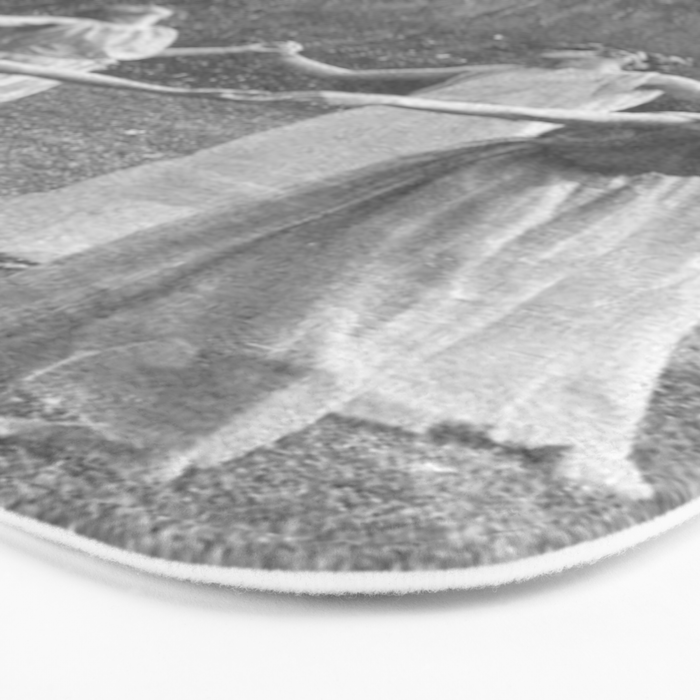 Circle Of Witches Vintage Women Dancing Black And White Bath Mat Gallery Image 3