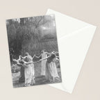 Circle Of Witches Vintage Women Dancing Black And White Stationery Card Gallery Image 2
