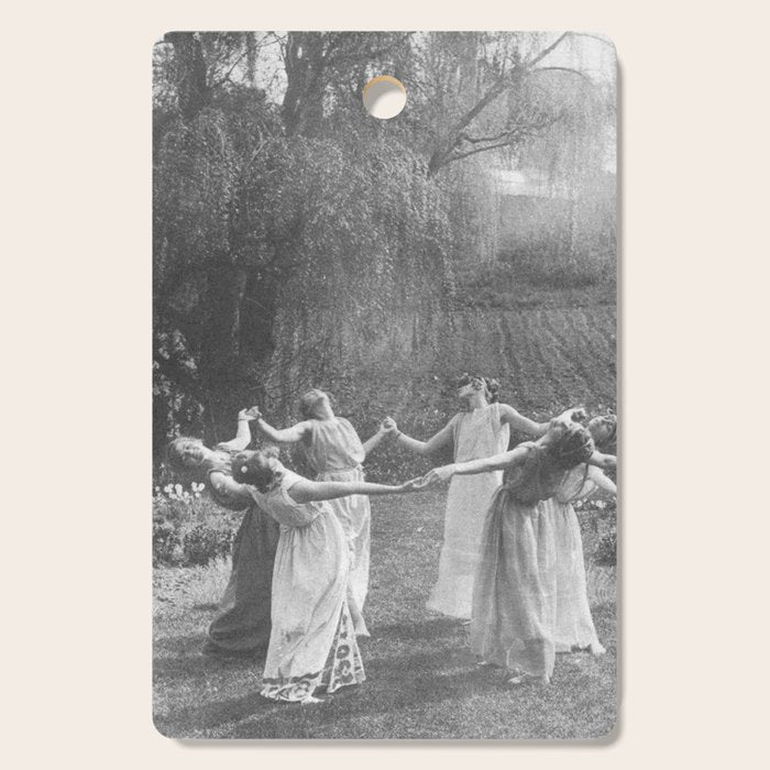 Circle Of Witches Vintage Women Dancing Black And White Cutting Board Gallery Image 1