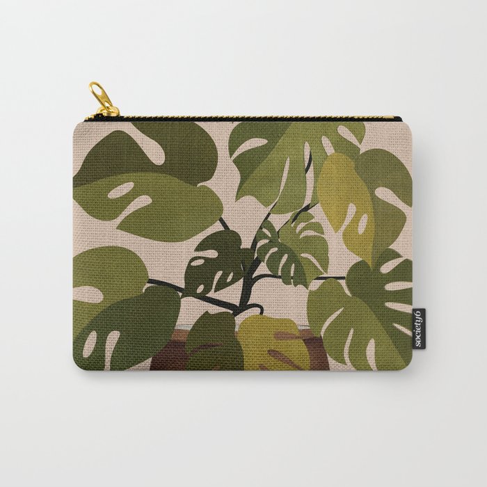 Monstera Plant In A Pot 1 Carry All Pouch Gallery Image 1