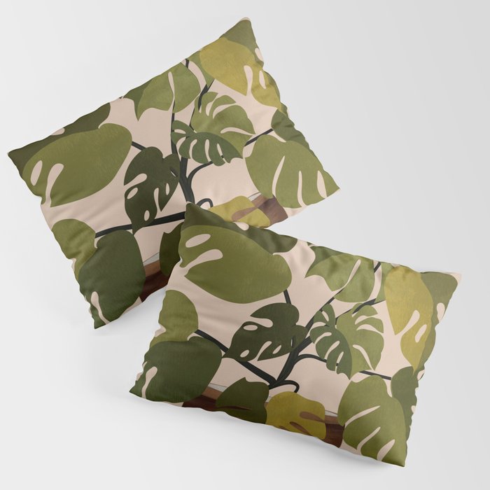 Monstera Plant In A Pot 1 Pillow Sham Gallery Image 3