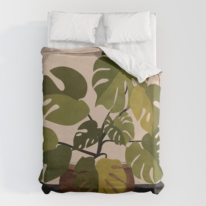 Monstera Plant In A Pot 1 Duvet Cover Gallery Image 1